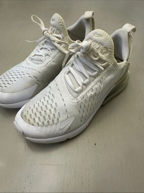 Nike Air Max 270 Triple White Youth Size 4.5Y / Women's 6